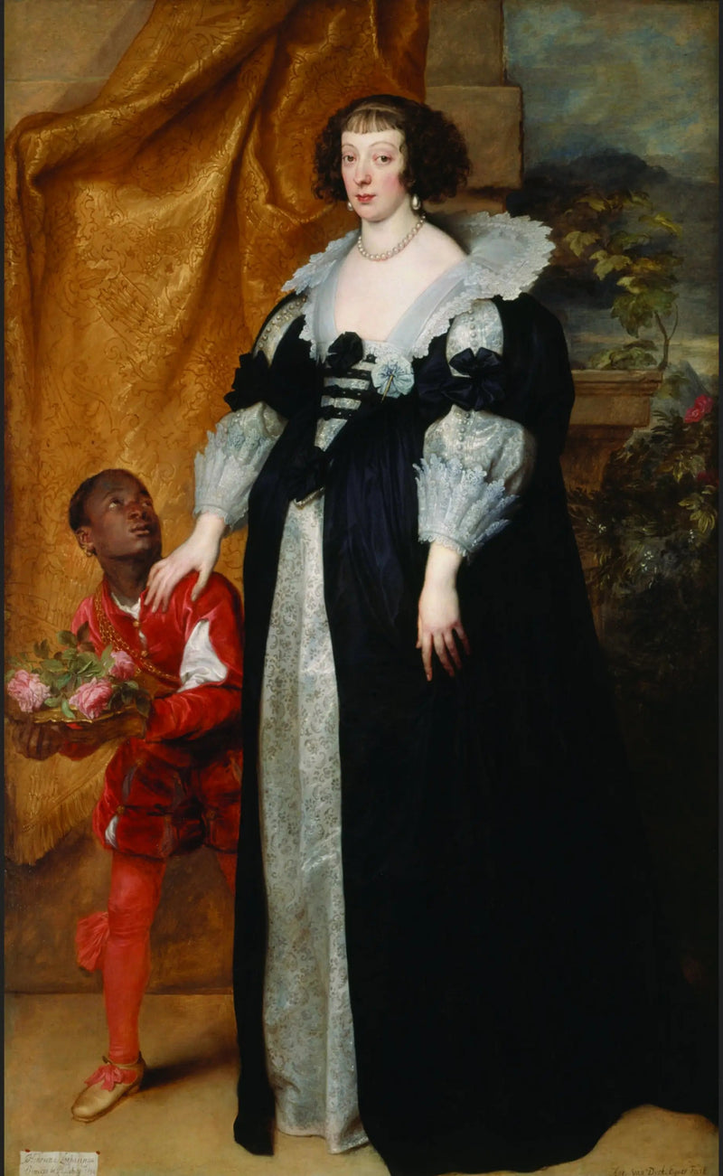 Lorraine Prensesi Henriette (1611-1660), bir saygıdeğer eşlik eden - Antoine van Dyck