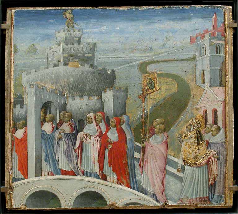 Saint Gregoire'un Şato Saint-Ange'daki Alayı - Giovanni di Paolo