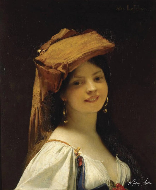 La Rieuse, 1861 - Jules Lefebvre - Reproductions de tableaux et peintures haut de gamme