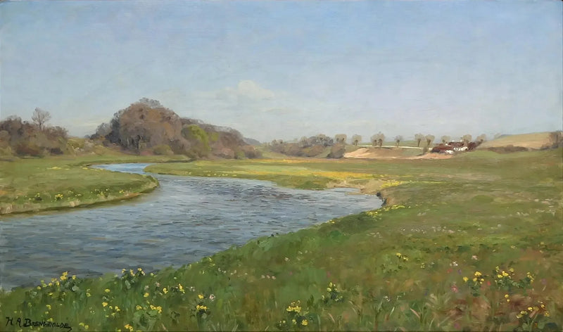 Herlufsholm yakınlarındaki Suså Nehri. - H. A. Brendekilde