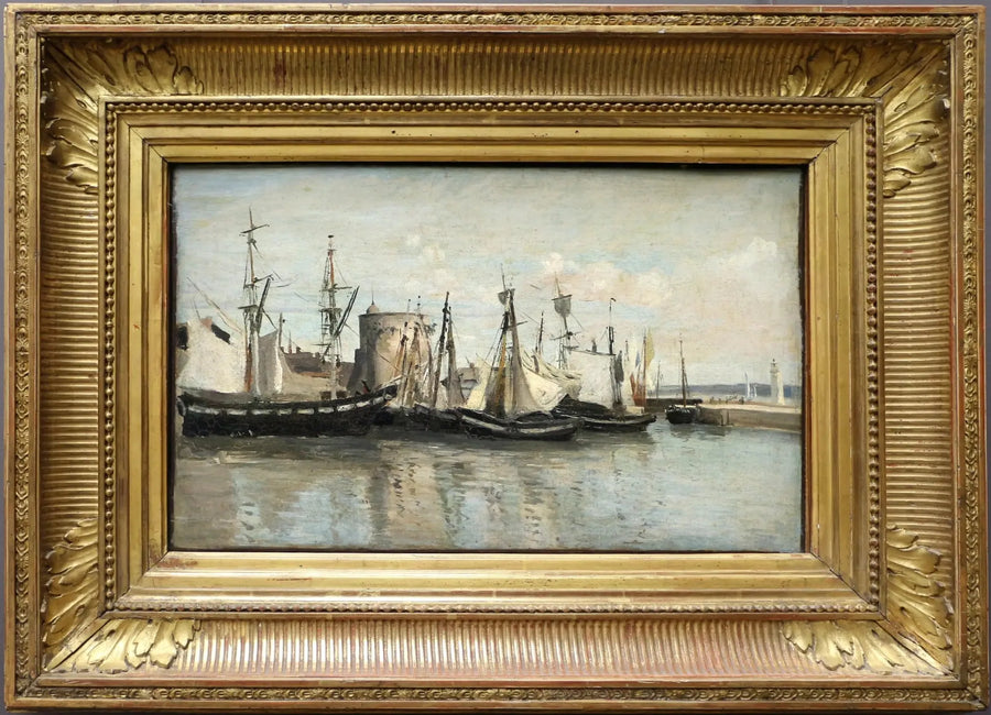 La Rochelle. Sığındığı limanın girişi. - Jean-Baptiste Camille Corot