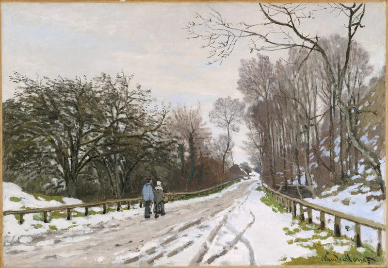 Kış W81'de Saint-Siméon çiftlik yolu - Claude Monet