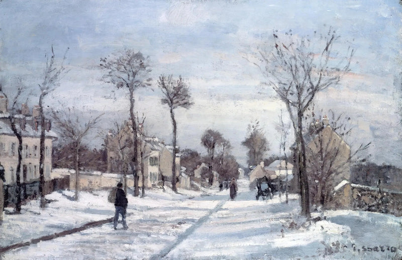 Versailles Yolu, Louveciennes, kar - Camille Pissarro