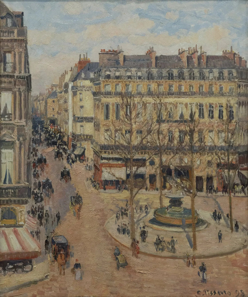 Saint-Honoré Caddesi, sabah, güneş etkisi - Camille Pissarro