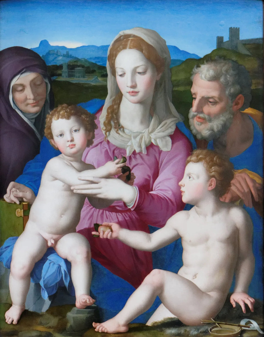 Aziz Aile ve Aziz Elisabeth ile küçük Aziz Jean Baptiste - Bronzino