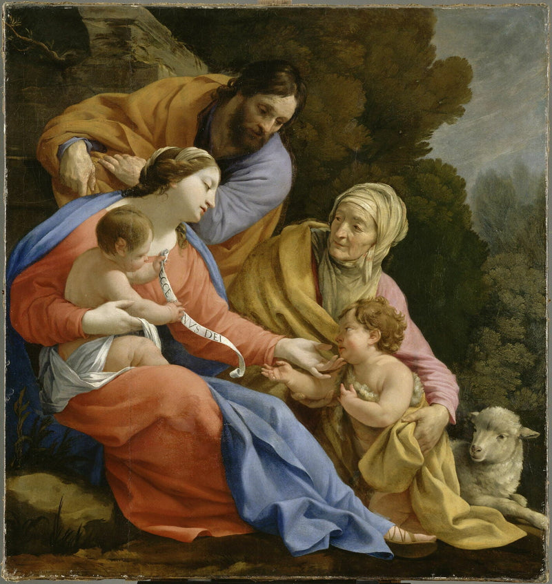 Aziz Aile ve Aziz Elisabeth ile küçük Aziz Jean - Simon Vouet