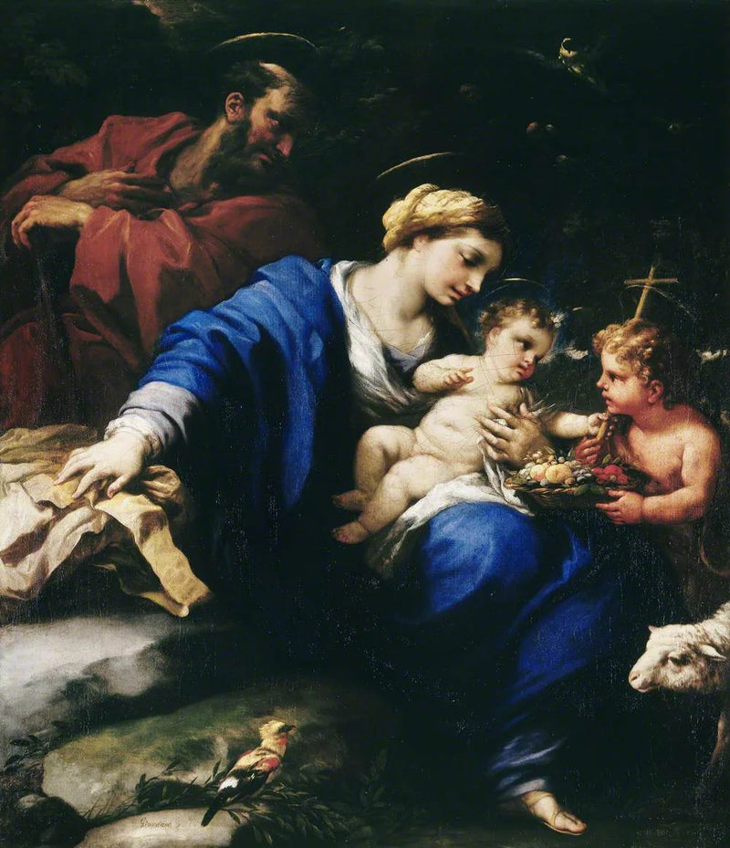 Kutsal Aile ve Kutsal Çocuk Yuhanna Vaftizci - Luca Giordano