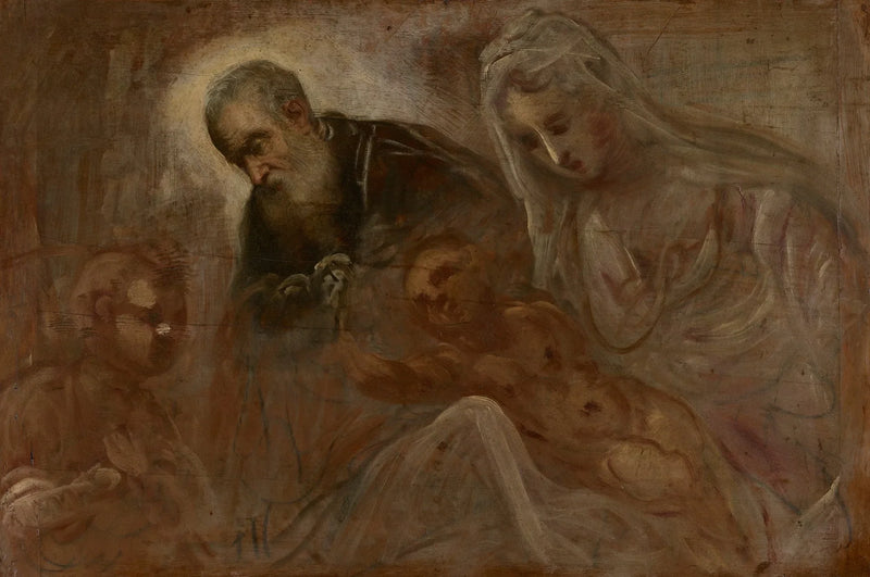 Aziz Aile ve Genç Aziz Yahya Baptist - Jacopo Tintoretto