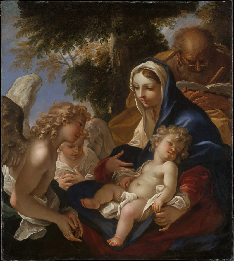 Aziz Aile ve Melekler ile - Sebastiano Ricci