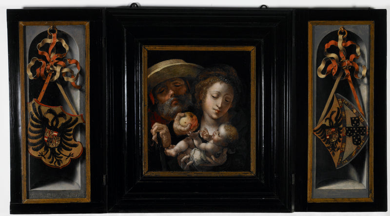 Kutsal Aile ve Charles'ın armasıyla... - Jan Gossaert