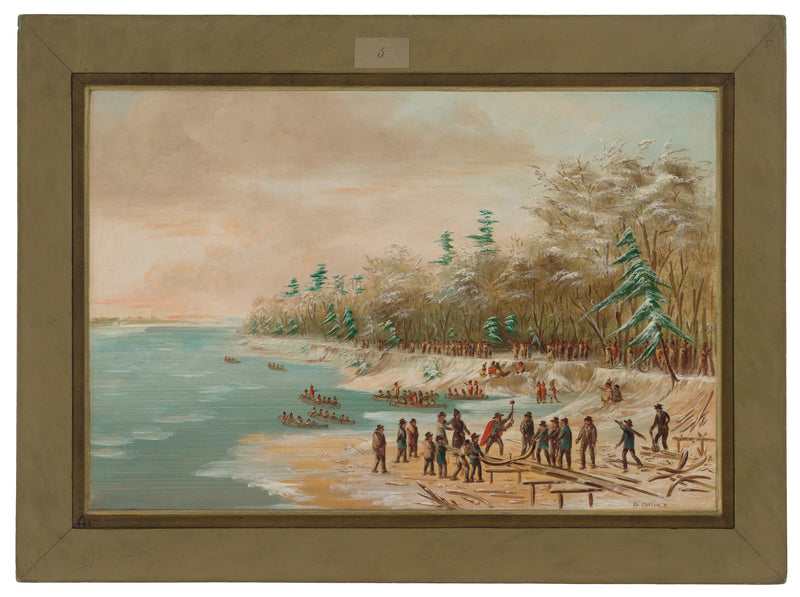 La Salle ilk kilidi Griffon için kilitledi. 26 Ocak 1679 - George Catlin