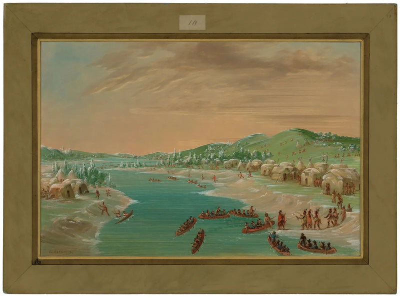 La Salle ve beraberindekiler Illinois köyüne geliyor. 1 Ocak 1680 - George Catlin