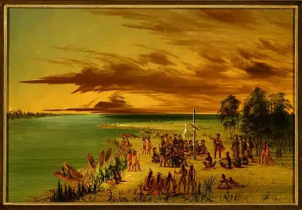 La Salle Fransa için Louisiana'yı iddia ediyor. 9 Nisan 1682 - George Catlin