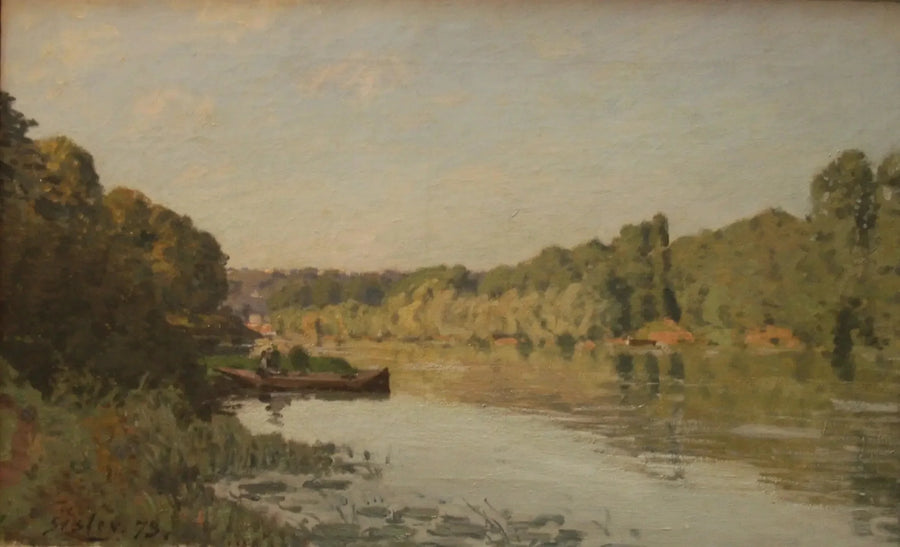Bougival'de Seine, sonbahar etkisi - Alfred Sisley