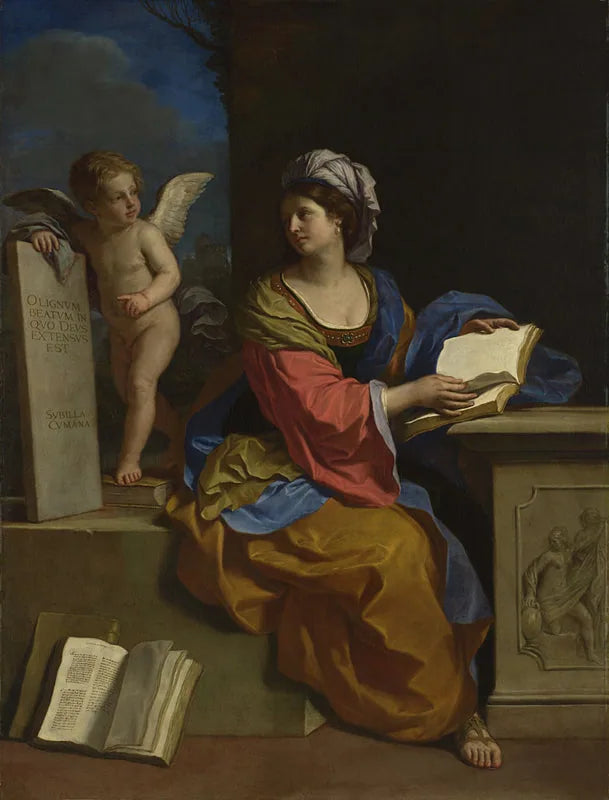 Cüme Sibyllası ve bir putto - Guercino