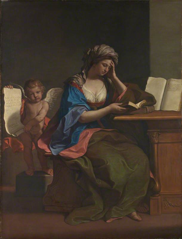 Guercino ile Sibyll Samien Putto ile