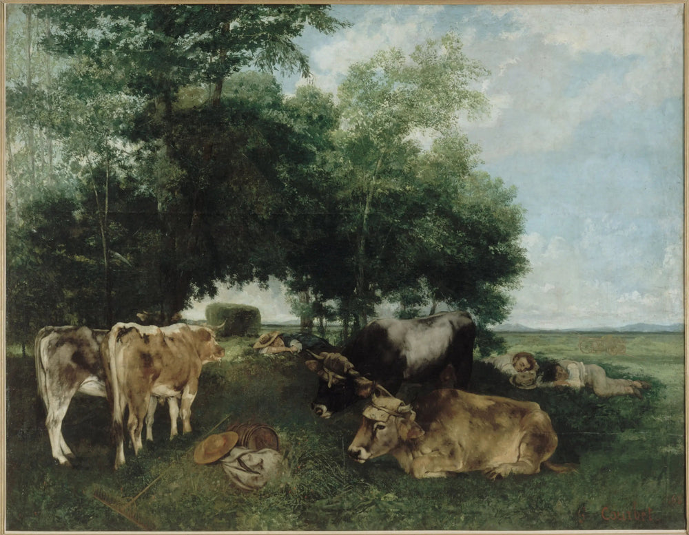 La sieste pendant la saison des foins - Gustave Courbet image 1 reproduction d’œuvre d’art à l’huile