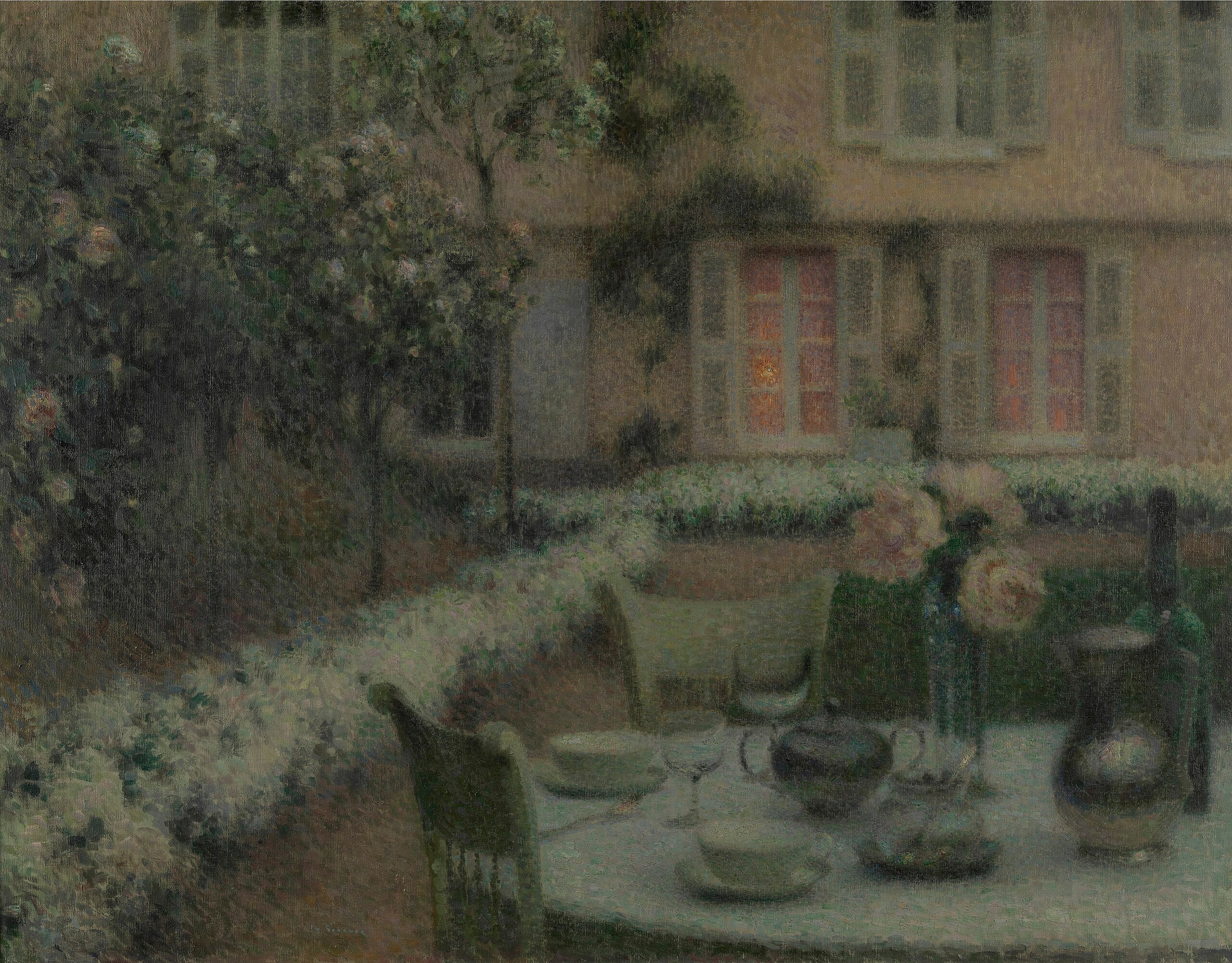 La table au jardin blanc à Gerberoy - Henri Le Sidaner