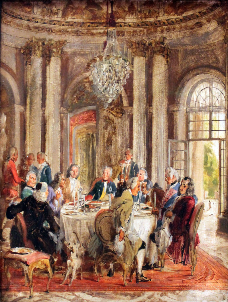 Sanssouci'daki Kral II. Friedrich'in Yuvarlak Masası - Adolph von Menzel