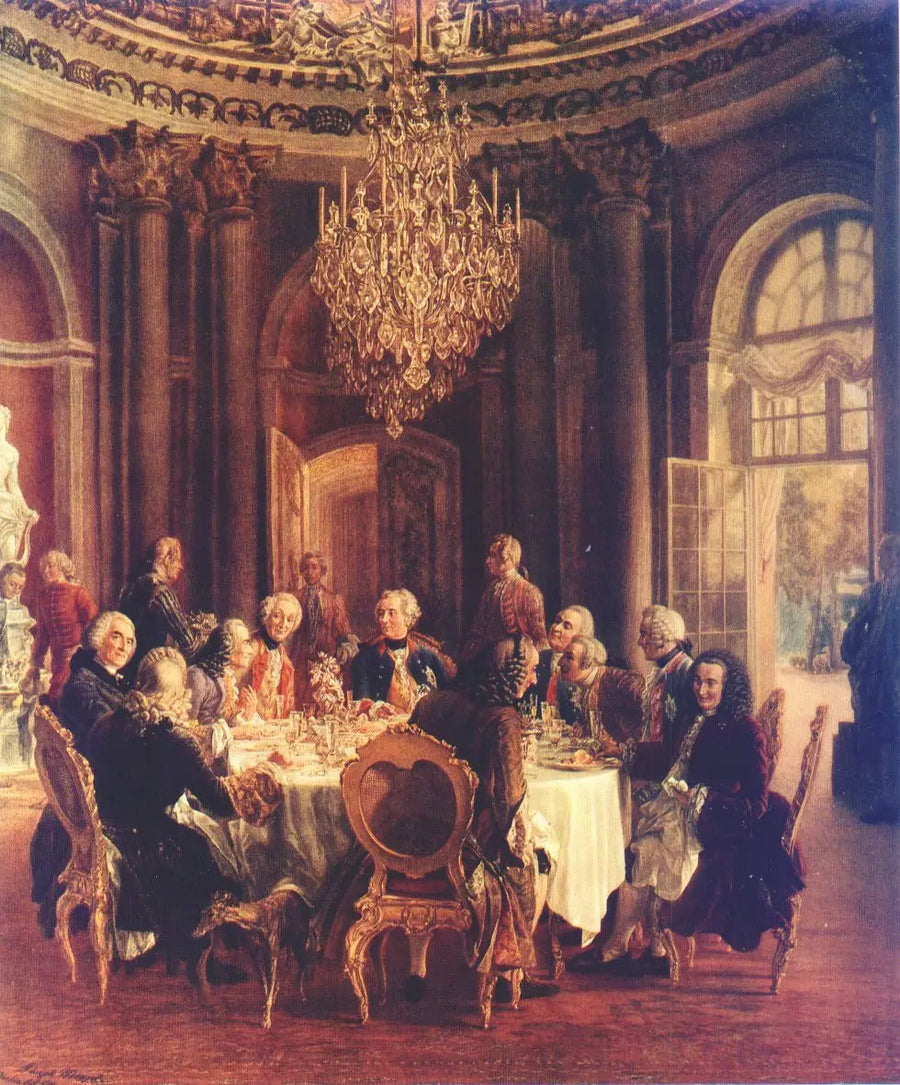 Kral Friedrich II'nin Sanssouci'deki Yuvarlak Masası - Adolph von Menzel