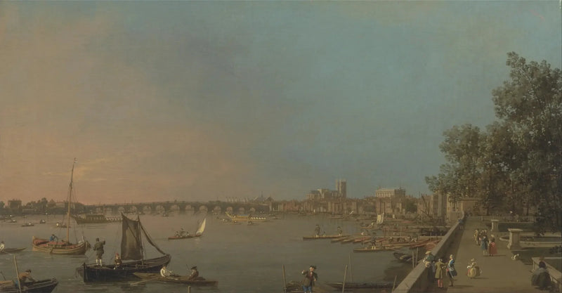 House terasından Thames Nehri, Westminster yönüne - Canaletto