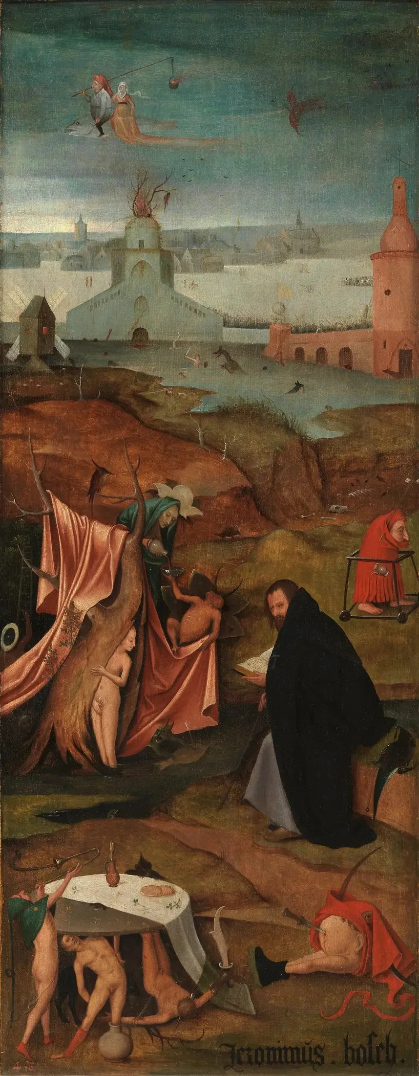 La Tentation de saint Antoine - Hieronymus Bosch image 1 copie peinte à la main à l’huile