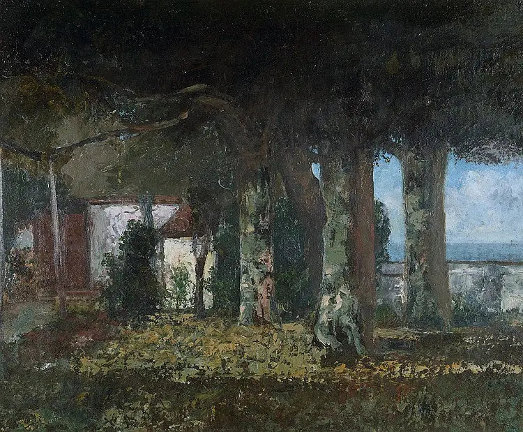 La Terrasse de Bon-Port - Gustave Courbet image 1 reproduction artisanale de tableau
