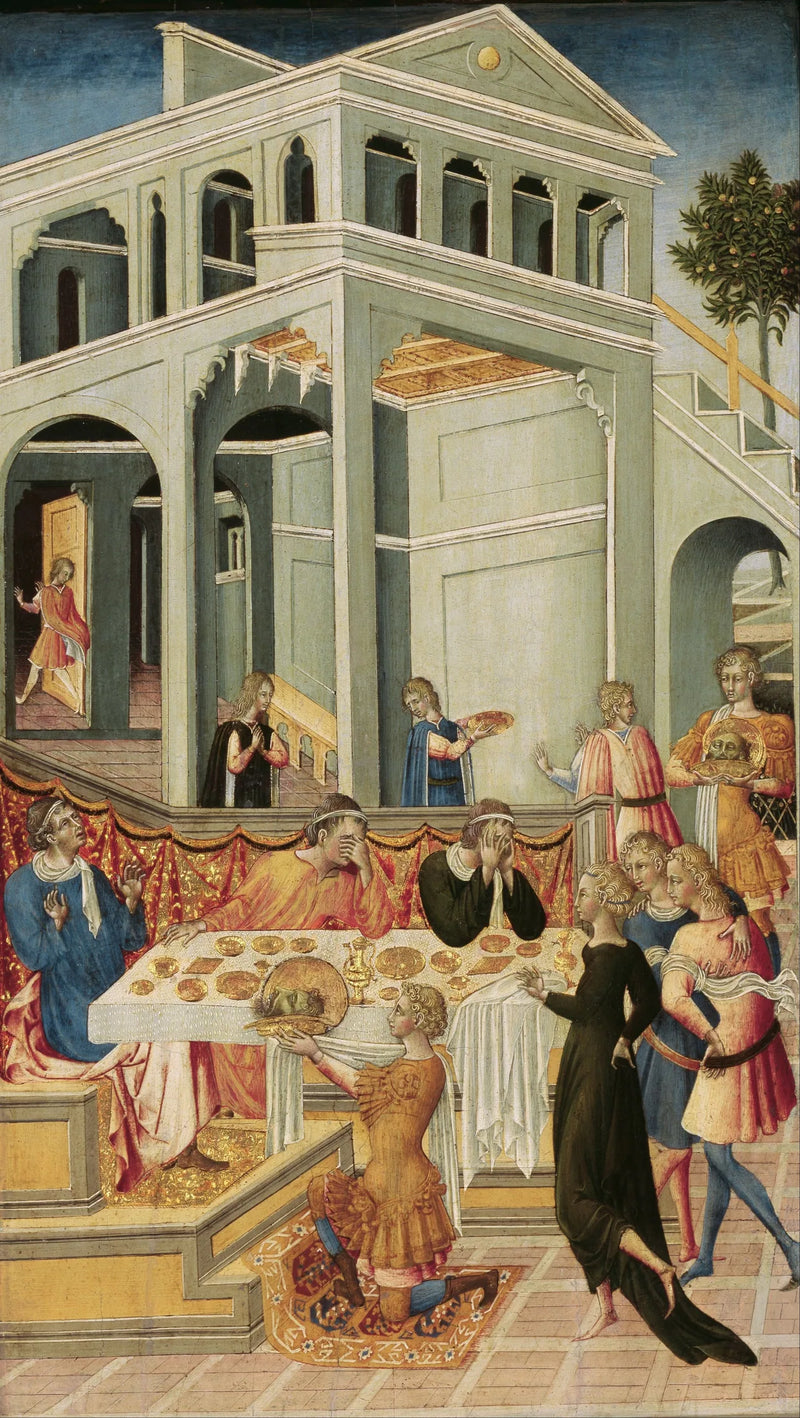 Yahya Peygamber'in başı, Herod önünde sergileniyor - Giovanni di Paolo