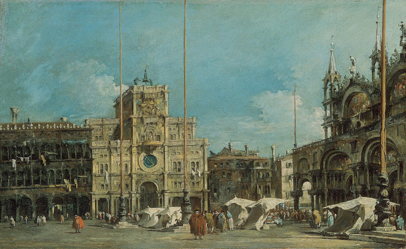 Saint Marc Meydanı'ndaki Saat Kulesi - Francesco Guardi