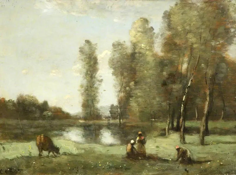 Suluğa İnek - Jean-Baptiste Camille Corot