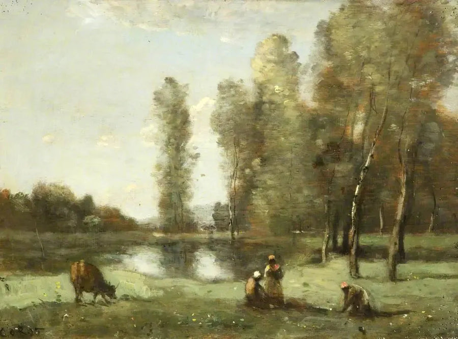 Suluğa İnek - Jean-Baptiste Camille Corot