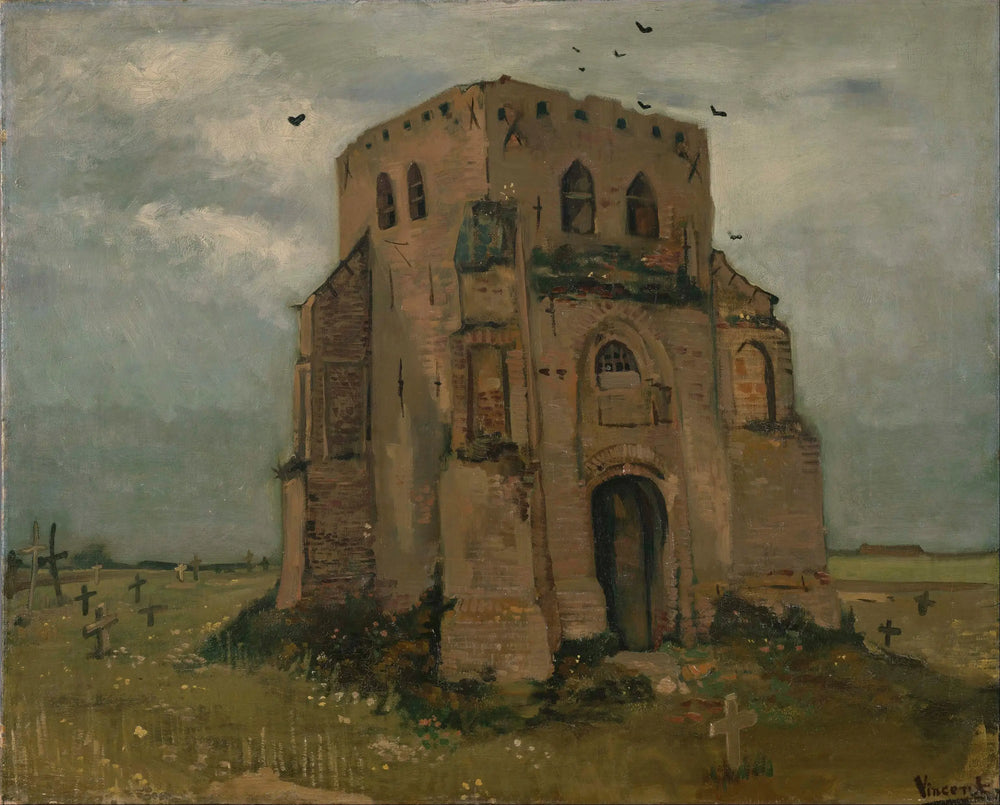 Reproduction du tableau « La vieille tour de cimetière à Nuenen - Vincent van Gogh » par Alpha Reproduction en peinture à l’huile