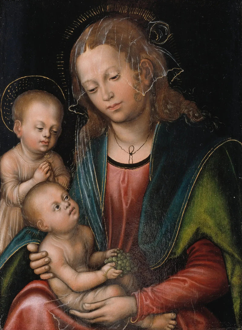 Küçük Aziz Jean tarafından sevilen Meryem Ana ve Çocuk - Lucas Cranach the Elder