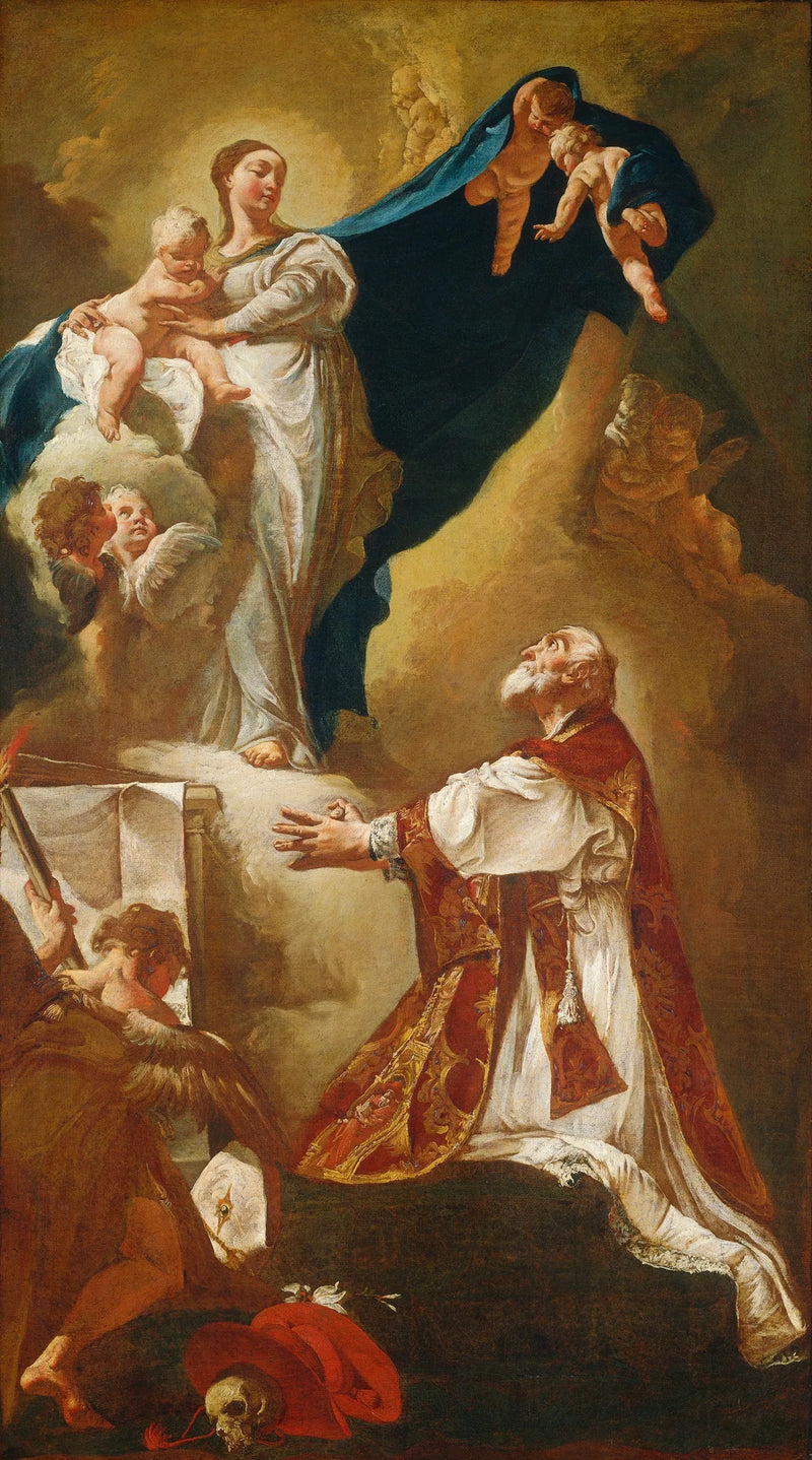 Meryem Ana ve Çocuk İsa, Aziz Philippe Néri'ye Görünür - Giovanni Battista Piazzetta