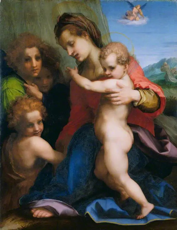 İsa ve Çocuk Vaftizci Yahya ile Meryem Ana - Andrea del Sarto