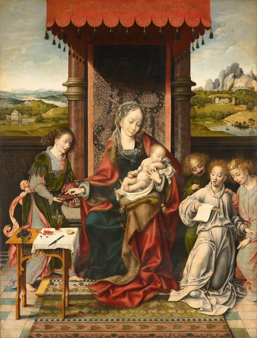İsa ve Meryem Çocuk ve Meleklerle - Joos van Cleve