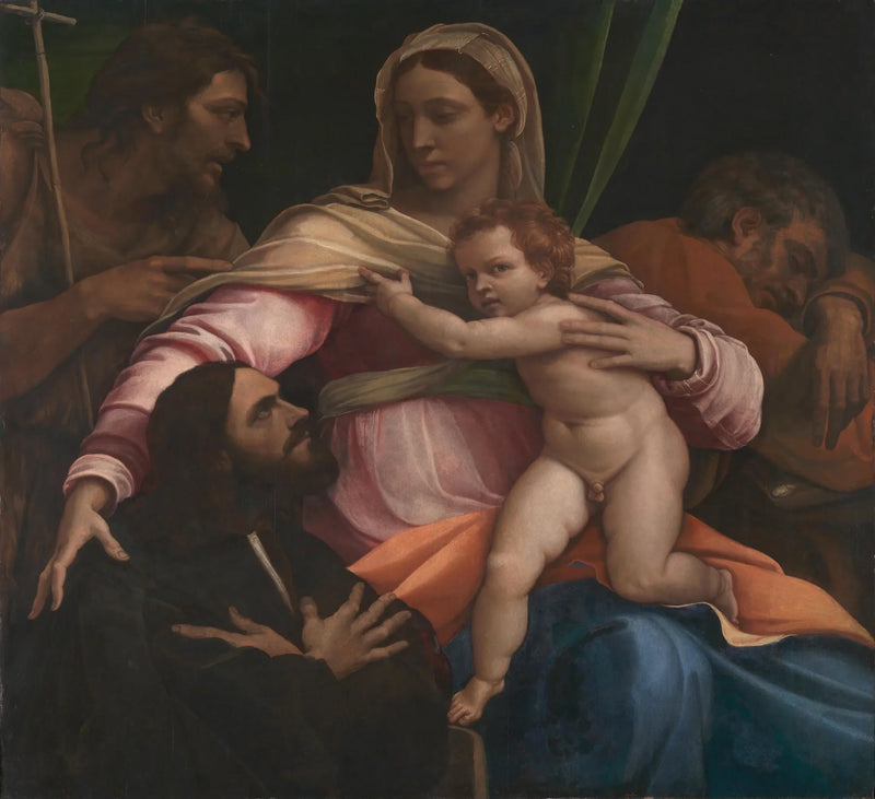 İsa ve Çocuk Meryem, Azizler ve Bir Bağışçı ile - Sebastiano del Piombo