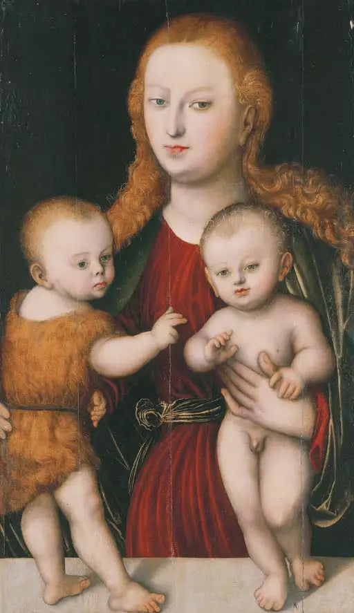 İsa Çocuk ve Genç Vaftizci Yahya ile Meryem Ana - Lucas Cranach the Elder