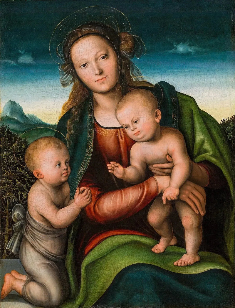 İsa ve Çocuk Vaftizci Yahya ile Meryem Ana - Lucas Cranach the Elder