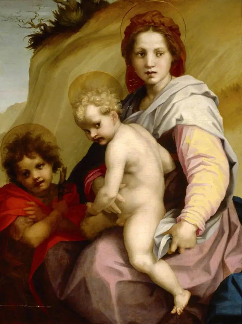 İsa ve Çocuk Meryem (Frites'in Meryem Ana) - Andrea del Sarto