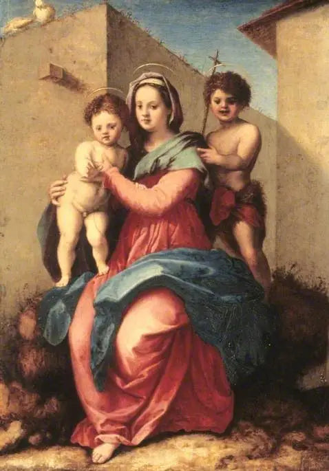 İsa ve Çocuk Azize Yohannes ile Meryem Ana - Andrea del Sarto