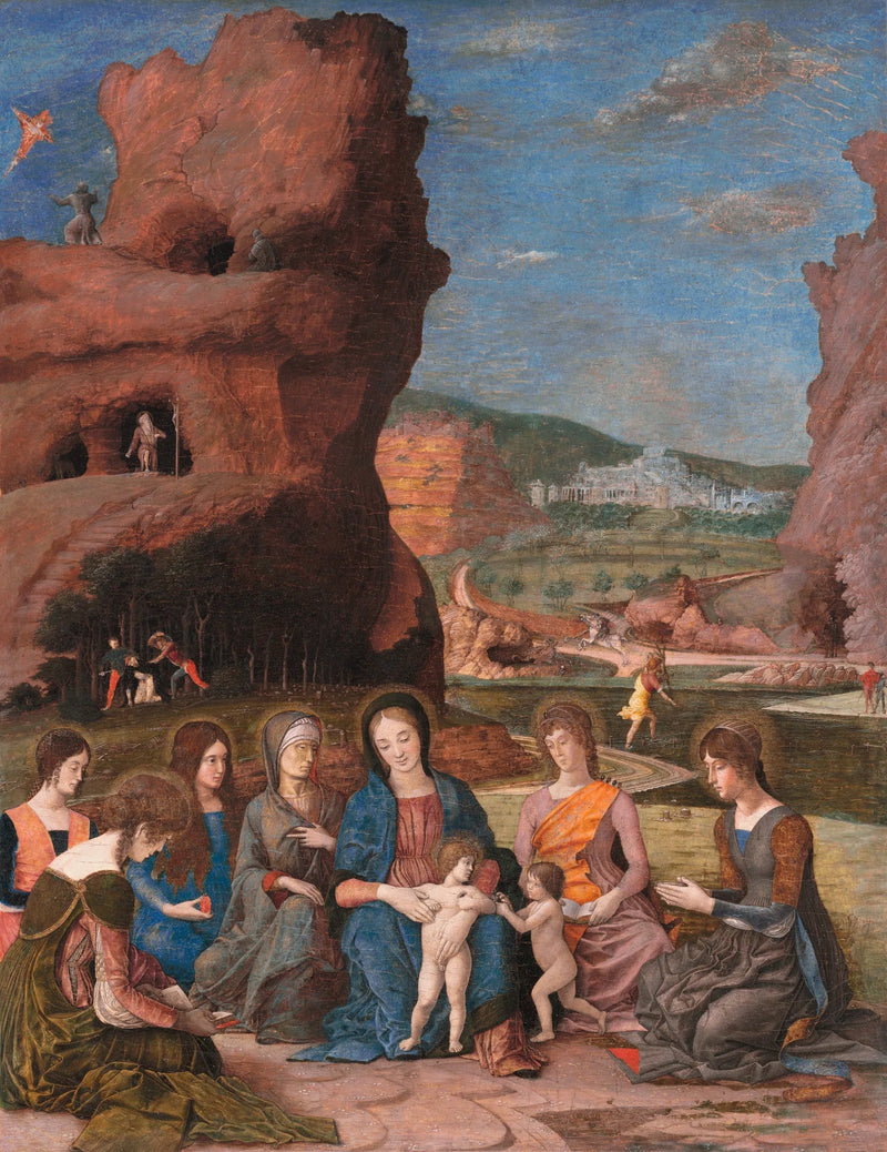İsa ve Çocuk Vaftizci Yahya ile Altı Aziz ile Meryem Ana - Andrea Mantegna
