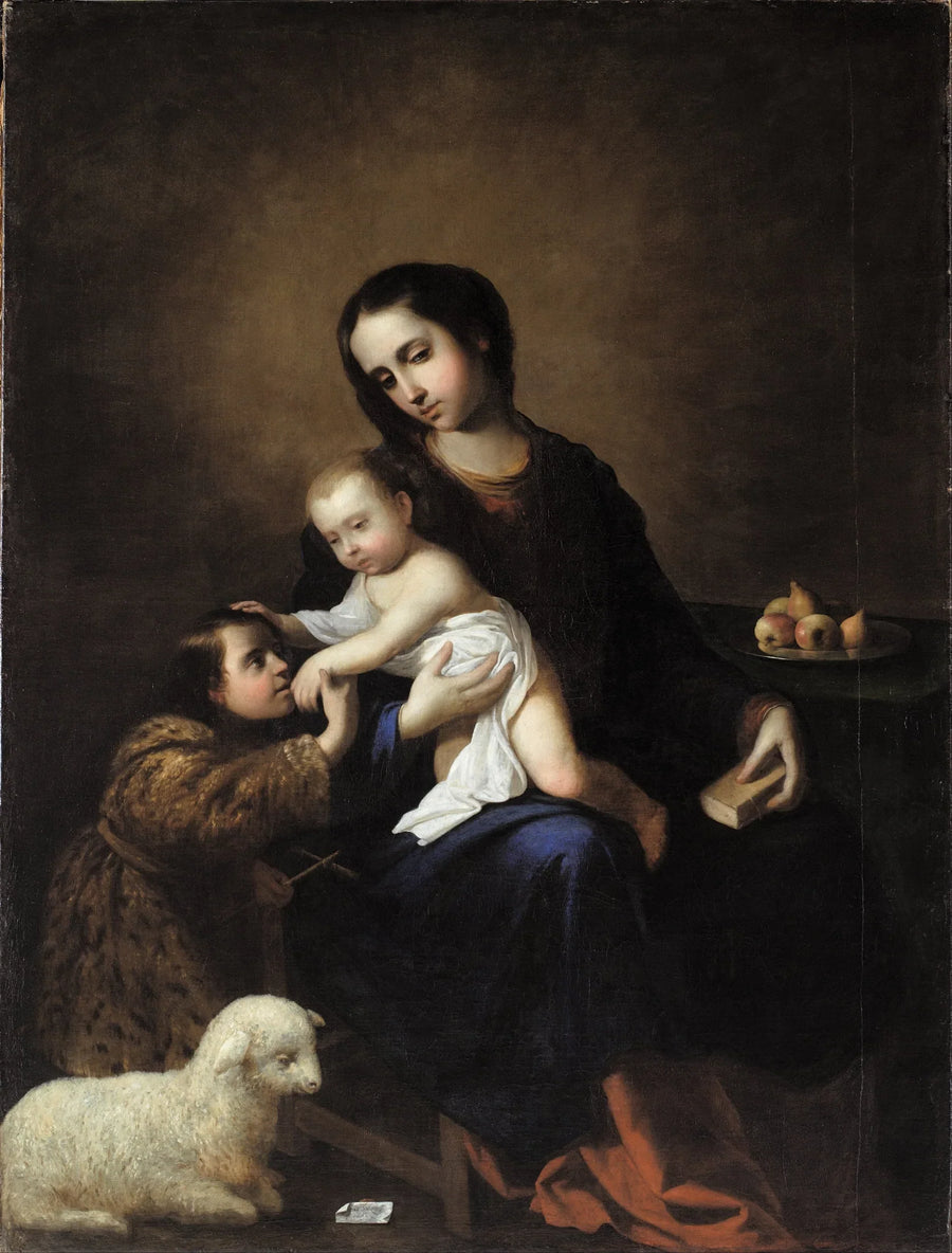 İsa ve Çocuk Vaftizci Yahya ile Meryem Ana - Francisco de Zurbarán