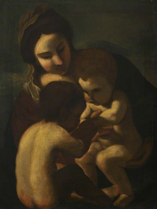 İsa ve Çocuk Azize Yohannes ile Meryem Ana - Guercino