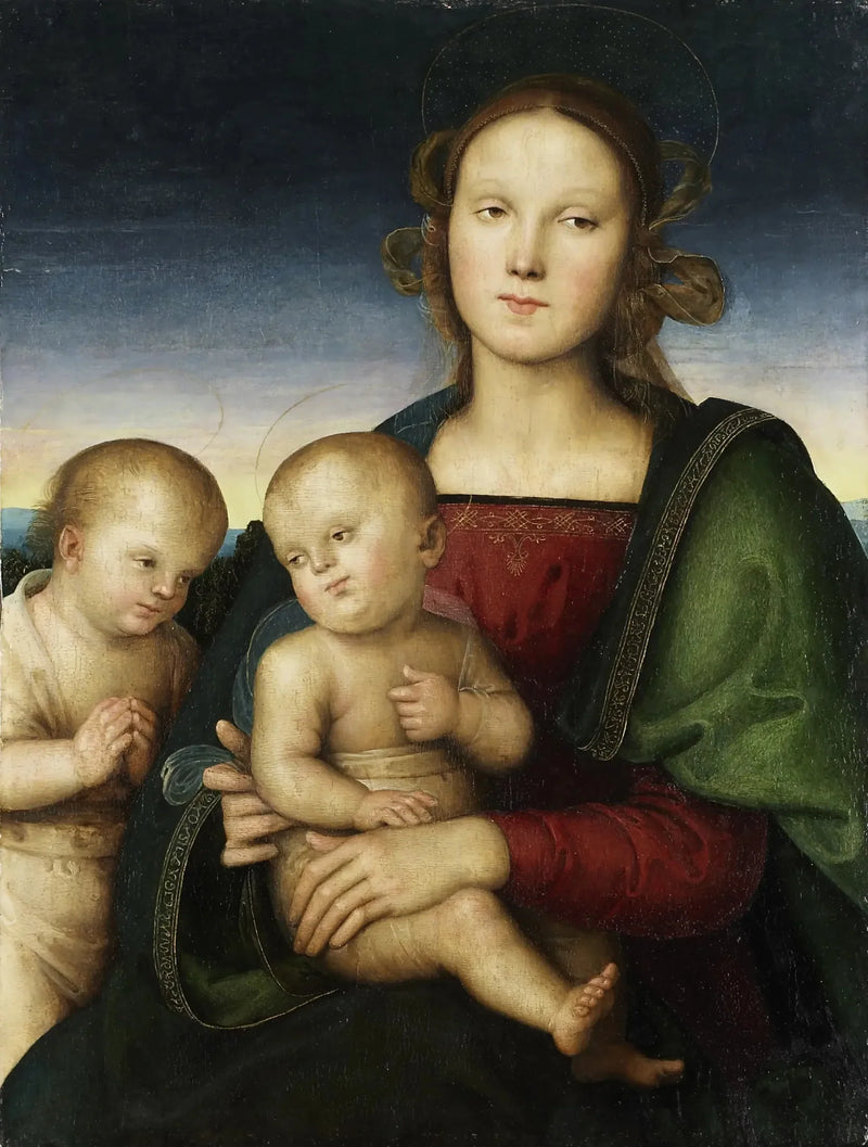 İsa Çocuk ve Küçük Aziz Yuhanna ile Meryem Ana - Pietro Perugino