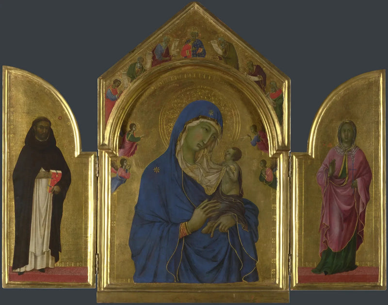 Duccio di Buoninsegna ile Azizler Dominique ve Auréa ile Bebek Meryem