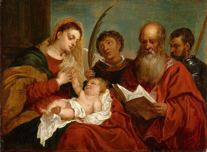 İsa Çocuk ve Azizler Sten, Jerome ve Maurice ile - David Teniers genç