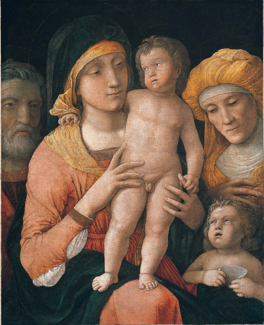 İsa Çocuk ve Meryem Ana, Aziz Joseph, Elisabeth ve Vaftizci Yahya ile - Andrea Mantegna