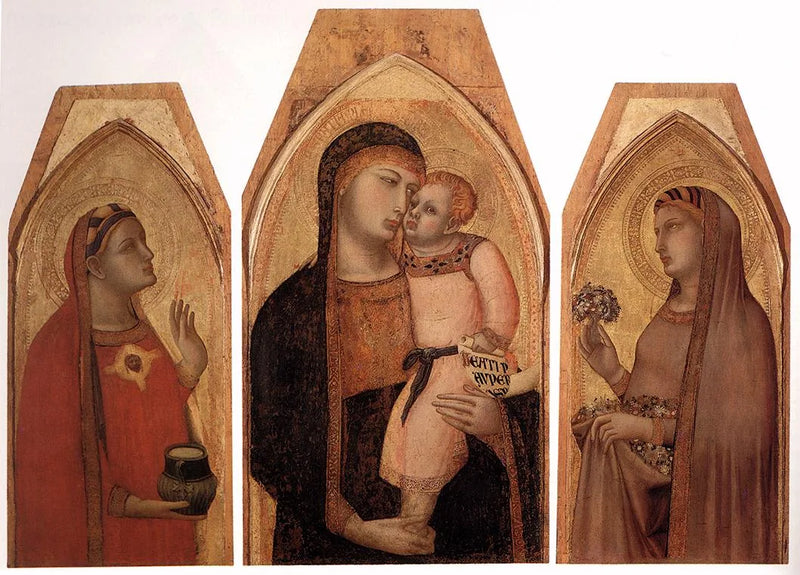 Meryem ve Çocuk İsa ile Meryem-Magdalena ve Azize Dorothea - Ambrogio Lorenzetti