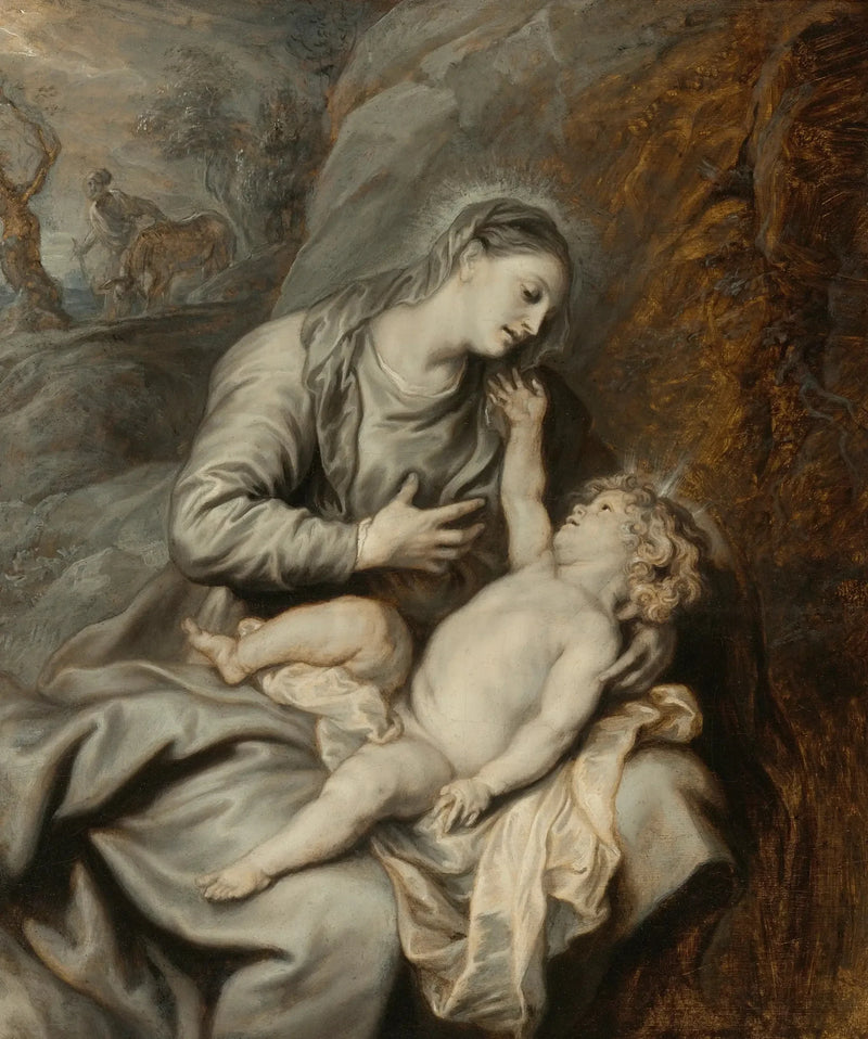 İsa Çocuk ve Meryem Ana, Mısır'a Kaçışta Dinlenme - Antoine van Dyck